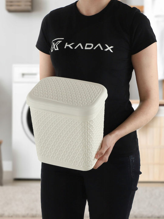 Kadax Καλάθι Απλύτων Πλαστικό 6lt με Καπάκι Λευκό