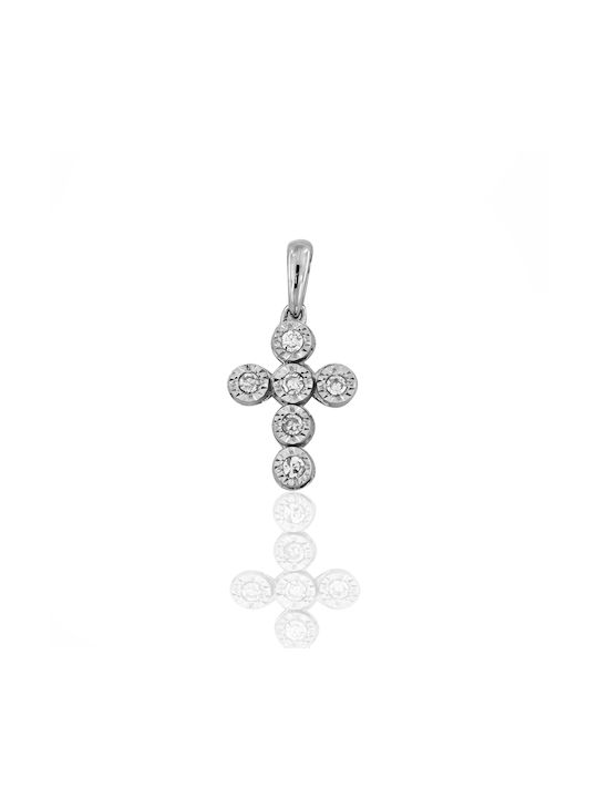 Metrongold Women's White Gold Cross 18K