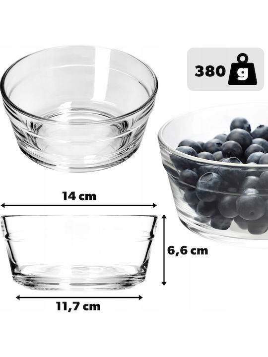 Kadax Glass Salad Bowl Transparent 14x14cm
