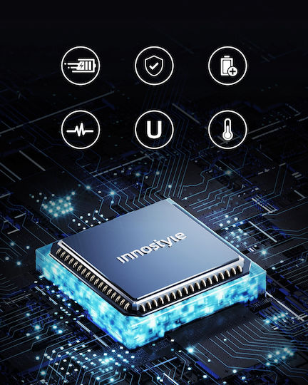Innostyle Плетен USB 2.0 Кабел USB-C Мъжки - USB-C 240W Захранване (PD) Черен 2м ICC240BLK