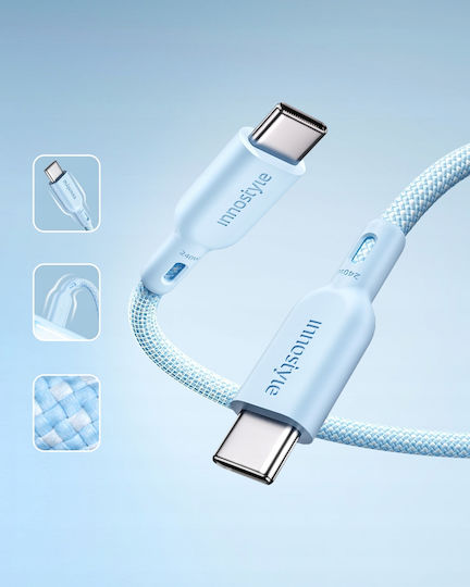 Innostyle USB 2.0 Кабел USB-C Мъжки - USB-C 240W Захранване PD Син 2м ICC240BB