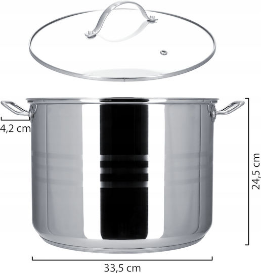 Kadax Deep Stainless Steel Pot 18lt / 32cm