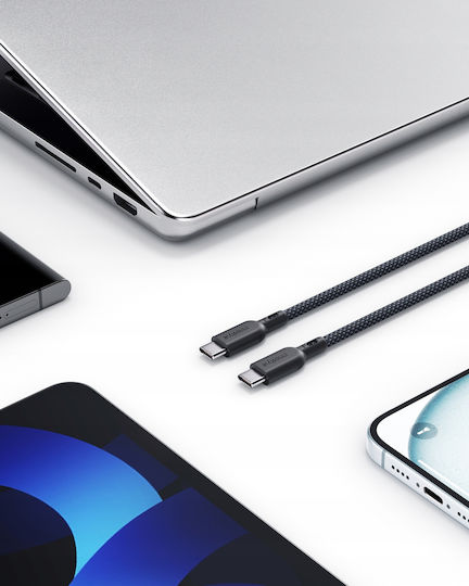 Innostyle Плетен USB 2.0 Кабел USB-C Мъжки - USB-C 240W Захранване (PD) Черен 2м ICC240BLK