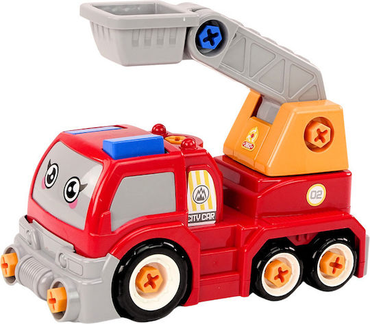 Cartoon DIY Red Truck Crane