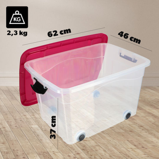 Kadax Kunststoff Aufbewahrungsbox mit Deckel Rosa 60Es 1Stück