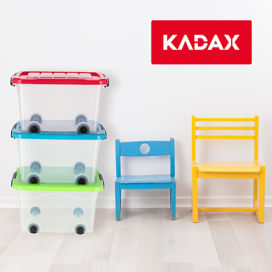 Kadax Cutie De Depozitare Din Plastic Cu Roți Și Capac 60lt