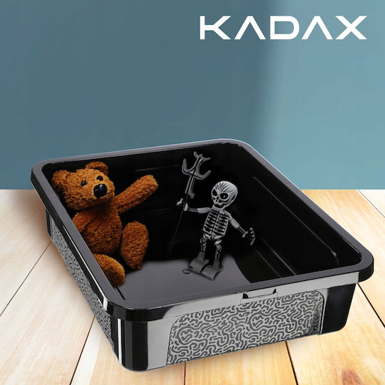 Kadax Πλαστικό Κουτί Αποθήκευσης με Καπάκι Μαύρο 10lt