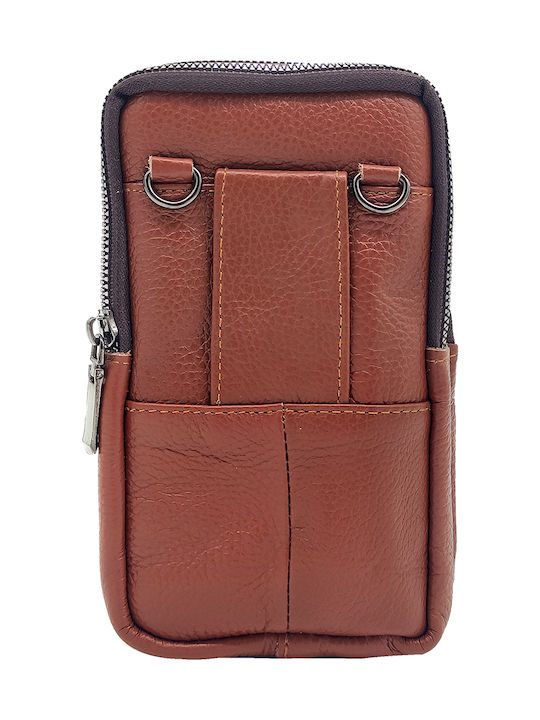 Geantă Bărbătească de Umăr / Tip Crossbody din Piele Maro
