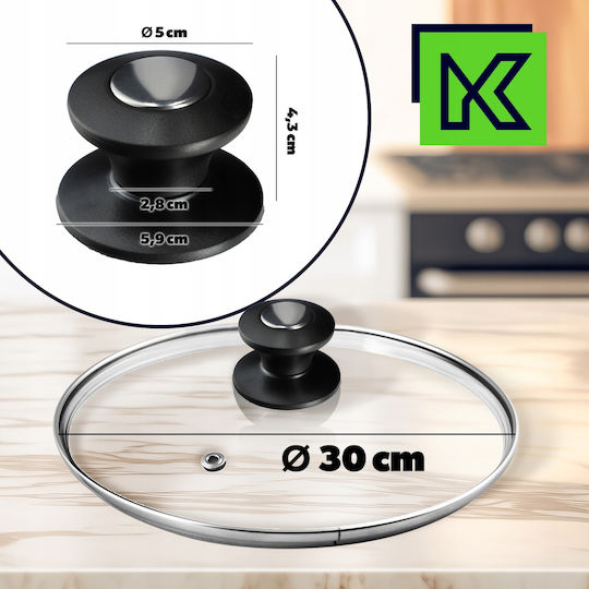 Kadax Καπάκι για Τηγάνι και Κατσαρόλα Γυάλινο 30cm 30787