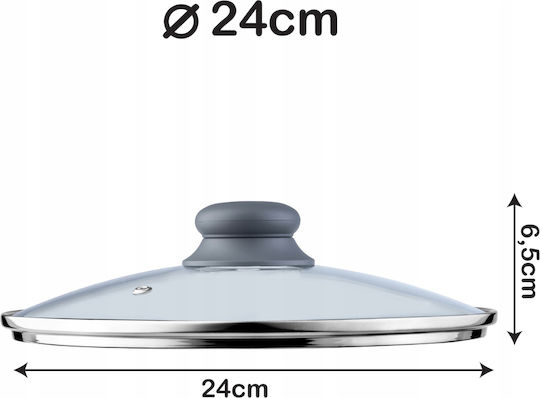 Kadax Καπάκι για Τηγάνι και Κατσαρόλα Γυάλινο 24cm 143108