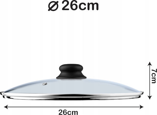 Kadax Capac Pentru Tigaie și Oală Din Sticlă 26cm 143076