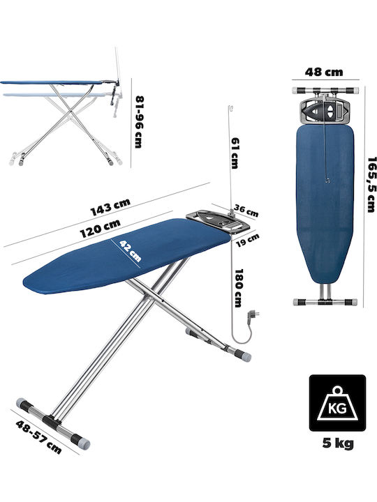 Kadax Σιδερώστρα για Σίδερο Ατμού Σπαστή 120x42cm