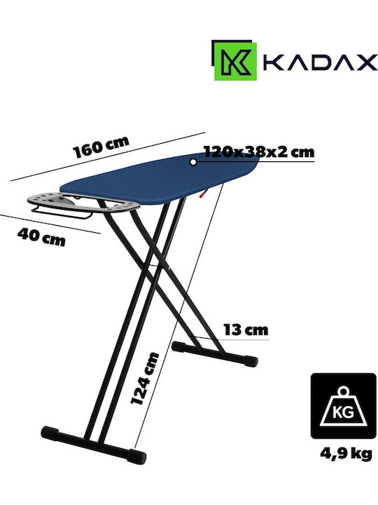 Kadax Σιδερώστρα για Σίδερο Ατμού Σπαστή 120x38cm
