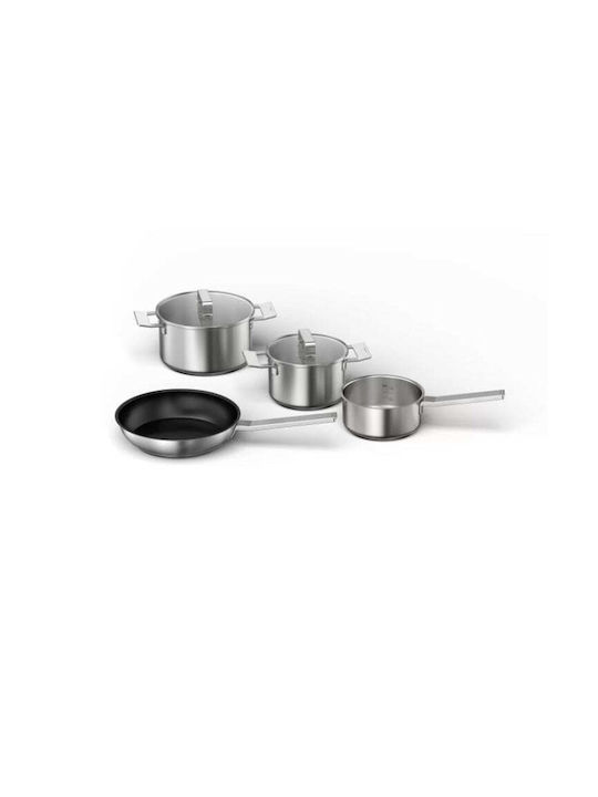 Bosch Cookware Set Made of Stainless Steel Silver with Non-Stick Coating 4 Pieces