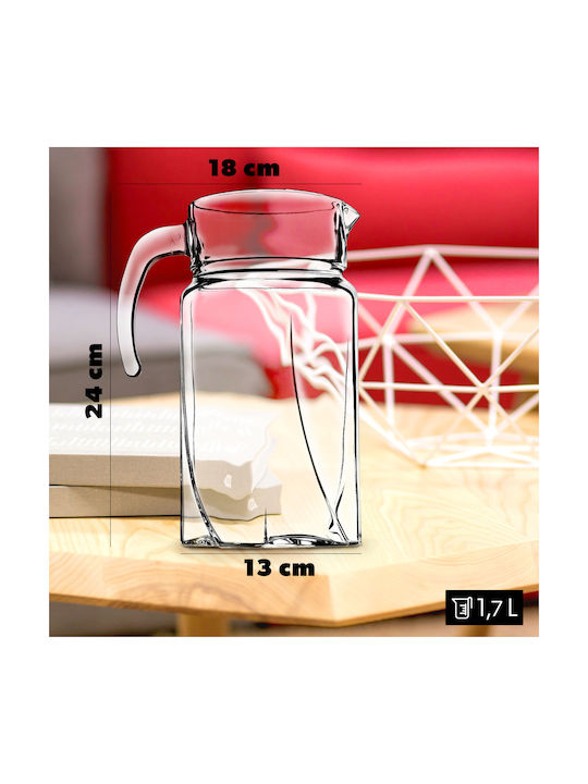 Kadax Cană de Servire cu Pahare Sticlă 1700ml 1buc