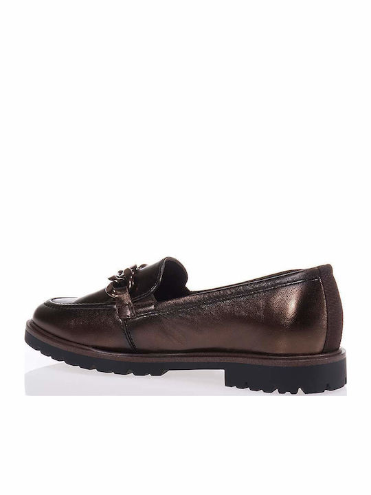 Leder Damen Mokassins in Braun Farbe