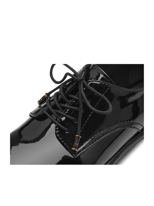 Women's Patent Leather Oxford Shoes Black