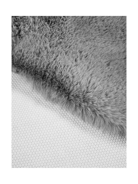 Madi Smooth Rug Rectangular Furry Grey Animal