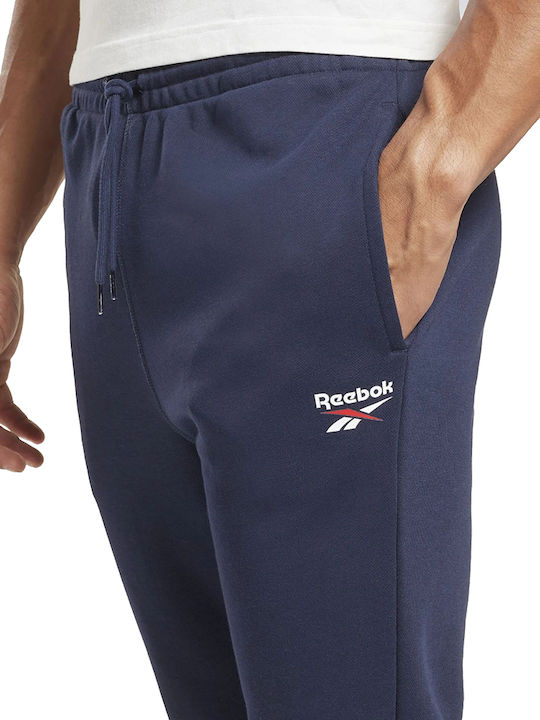 Reebok Terry Men's Sweatpants with Rubber Dark Blue