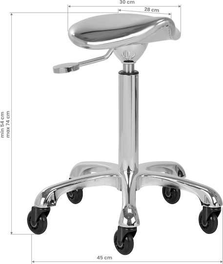Activeshop Wheeled Stool Silver