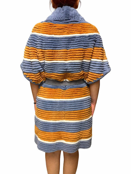 Frauen Pelz Blue-Orange