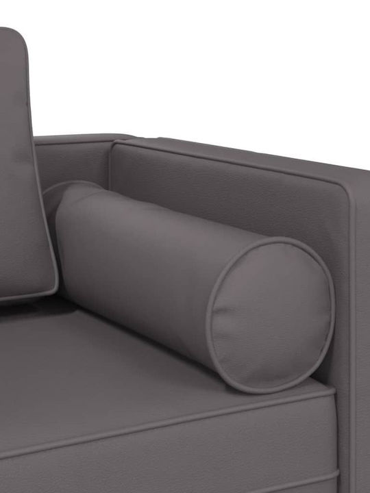 Recliner of Faux Leather Gray L110xW54.5xH57.5cm