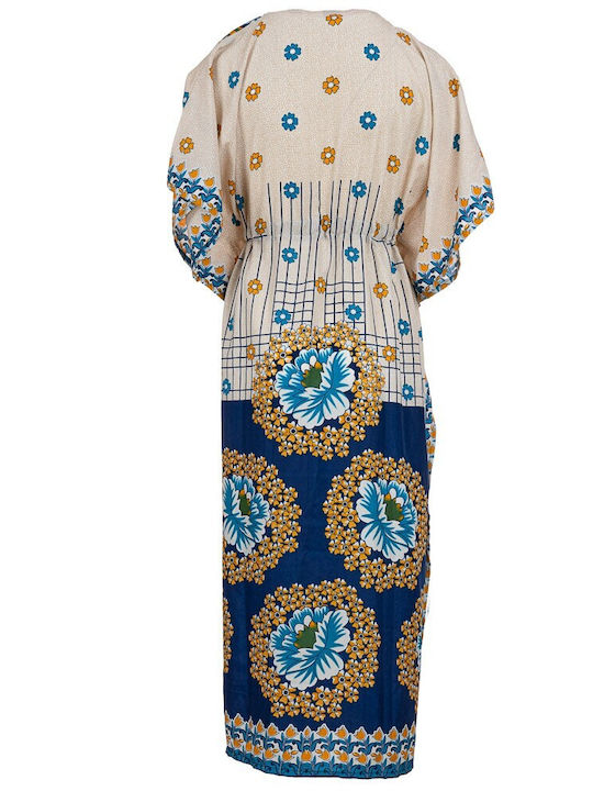 Kaftan lung pentru femei, design fantezie 15083, multicolor multicolor