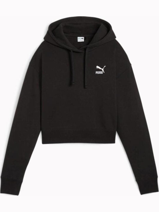 Better Classics Cropped Γυναικείο Φούτερ με Κουκούλα Black