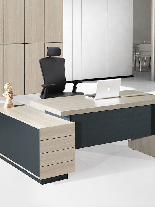 Corner Professional Office Progress Wooden Elm / Grey 160x140x76cm
