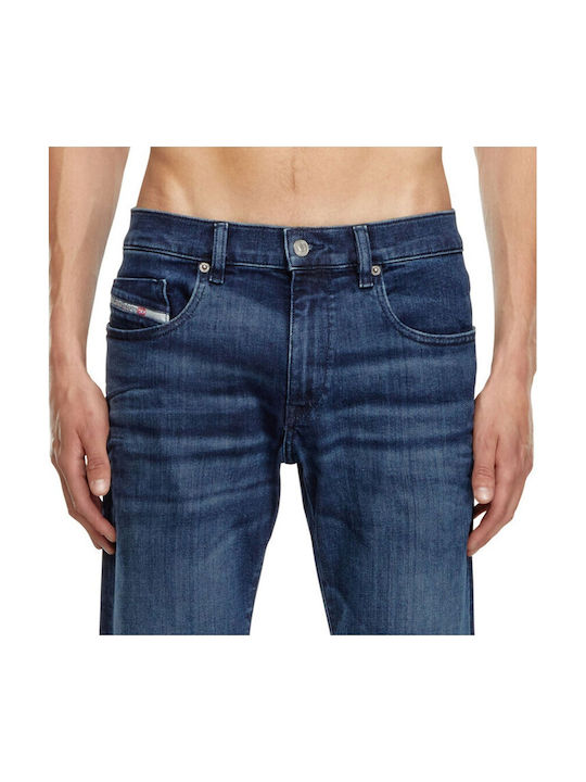 2019 D-strukt Men's Elastic Jeans Pants with Slim Straight Application Blue