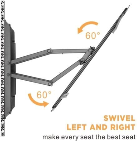 Brateck LPA52-466 04.044.0098 Wall TV Mount with Arm up to 70" and 40kg