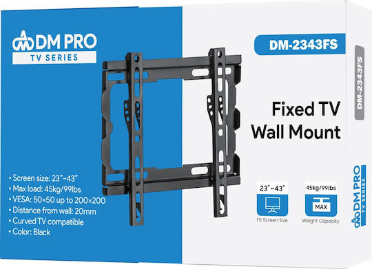 DM Pro DM-2343FS Suport TV de perete până la 43" și 45kg Negru