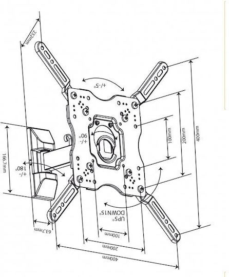Vivanco BMO 6040 37978 Wall TV Mount with Arm up to 55" and 35kg