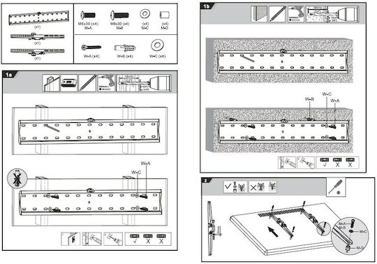 Maclean Energy MC-668 MC-668 Wall TV Mount up to 70" and 40kg