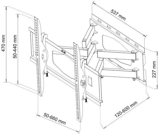 Art AR-65 AR-65 Wall TV Mount with Arm up to 80" and 60kg