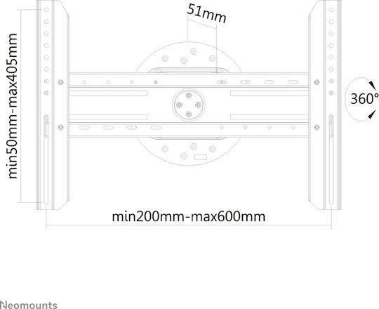 Neomounts LED-WR100 Βάση Τηλεόρασης Τοίχου έως 75" και 50kg