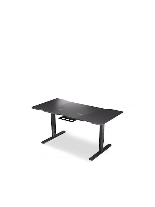 Γραφείο Atlas Ξύλινο Black με USB θύρες 150x78εκ.