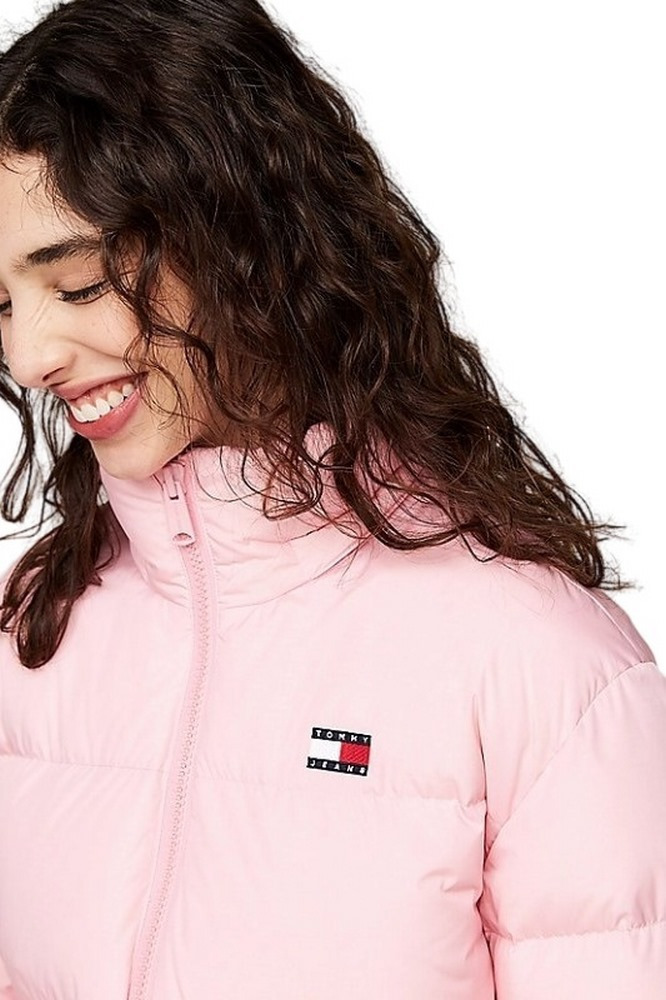 Tommy Hilfiger ALASKA Women's Short Puffer Jacket for Winter Pink