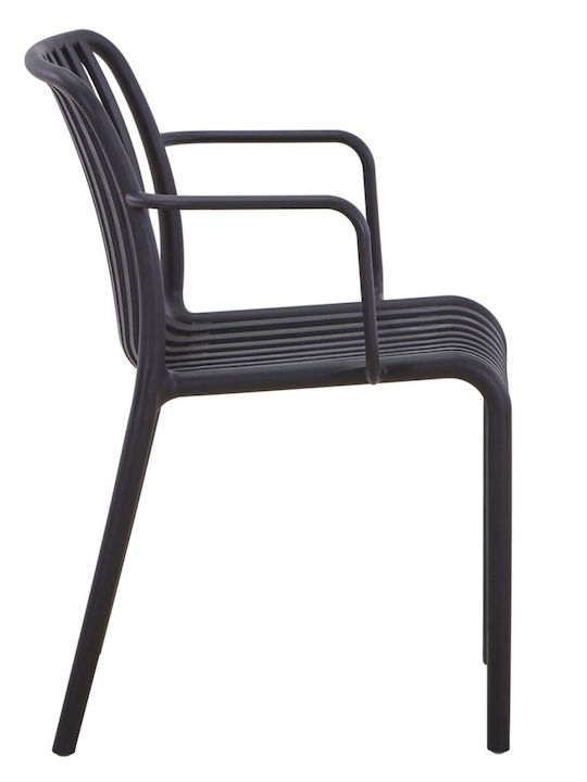 Gartenstühle Polypropylen Convee Schwarz 55x52x79cm