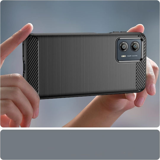 Techsuit Carbon Back Cover Silicone Black (Moto G85)