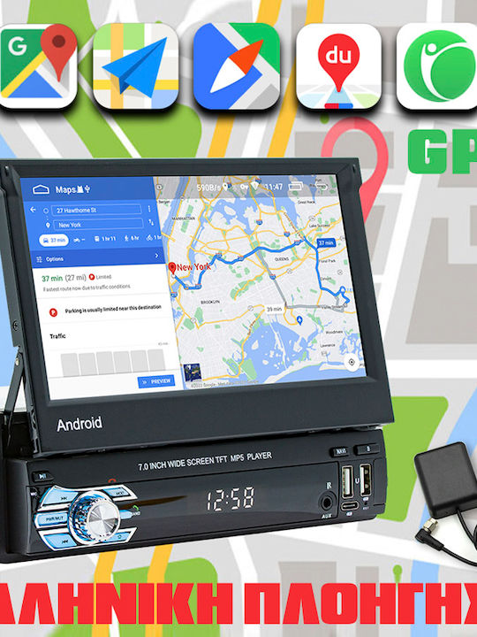 Kirosiwa Car Audio System 1 DIN Bluetooth USB