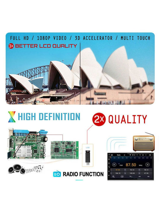 Kirosiwa Car Audio System 1 DIN Bluetooth USB