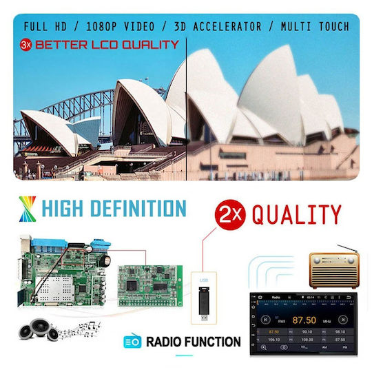 Kirosiwa Ραδιόφωνο Αυτοκινήτου 1 DIN (Bluetooth/USB)