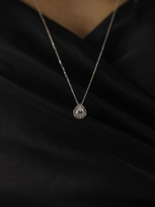 Themelidis Jewels Rosette from White gold 14K with Zircon