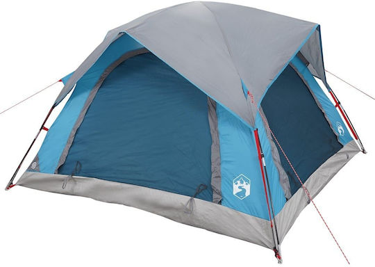 vidaXL Campingzelt Iglu Blau 3 Jahreszeiten für 4 Personen 218x218x135cm