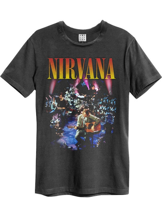 Amplified Live in New Υork T-shirt Nirvana Gray Baumwolle ZAV210LIN