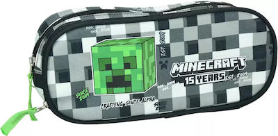 Gim Oval Pencil Case Minecraft Grey Stone 316-01144