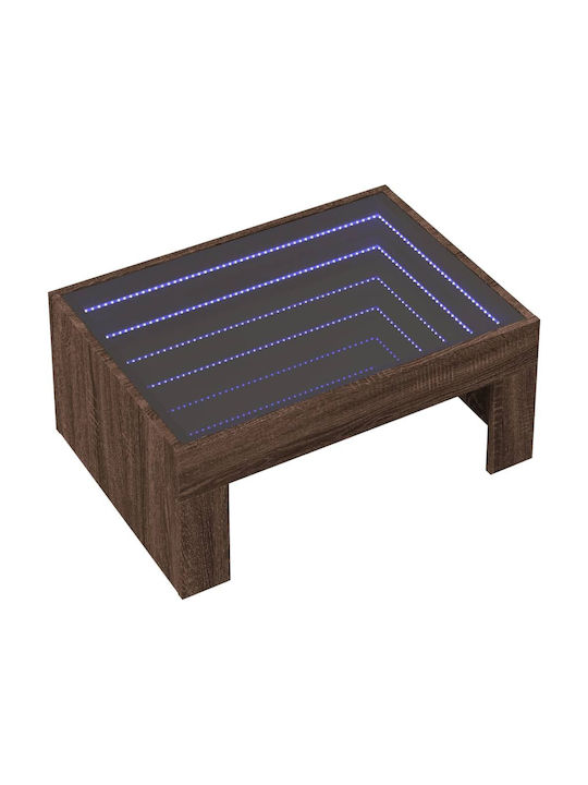Infinity Light LED Coffee Table Brown Oak 70x50x30 cm 847615 Brown