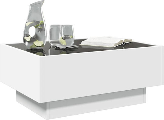 Coffee Table with LED White 70x50x30 cm Engineered Wood White 70 x 50 x 30 cm