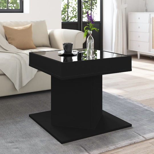 LED Couchtisch Schwarz 50x50x45 cm Holzwerkstoff 847561 Schwarz